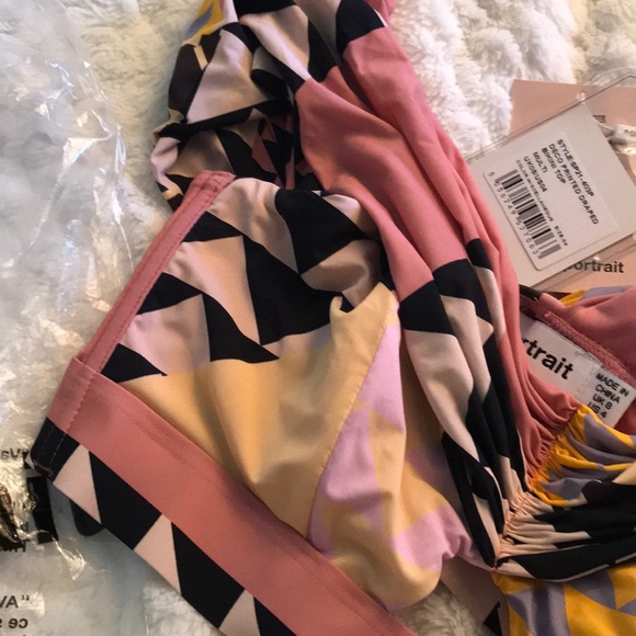 SELF-PORTRAIT draped one shoulder bikini swim set - Picture 6 of 6